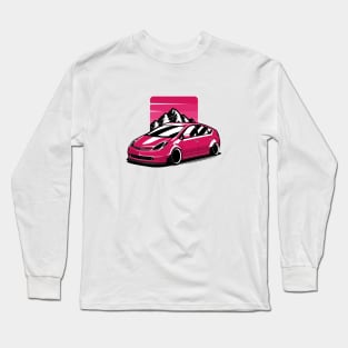 Red Prius Classic Widebody JDM Long Sleeve T-Shirt